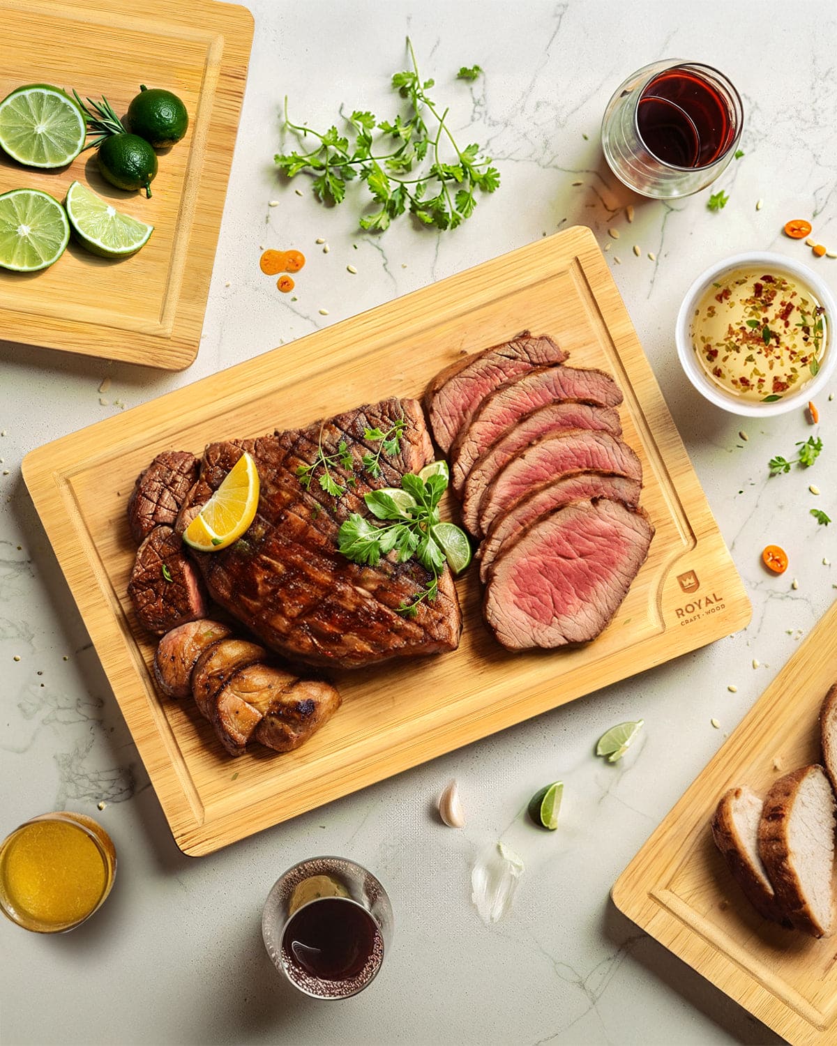 Bamboo Cutting Board Set, 3-Piece