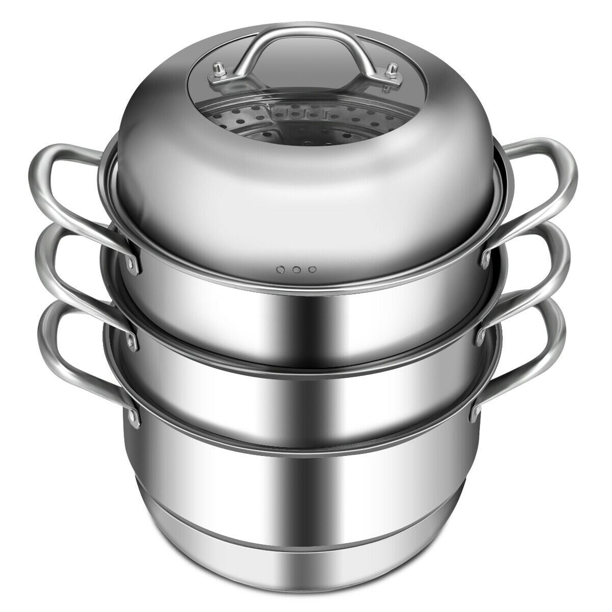Stainless Steel Steamer, 3-Tier