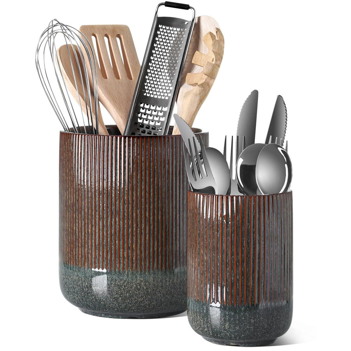 LE TAUCI Ceramic Utensil Holders, Set of 2