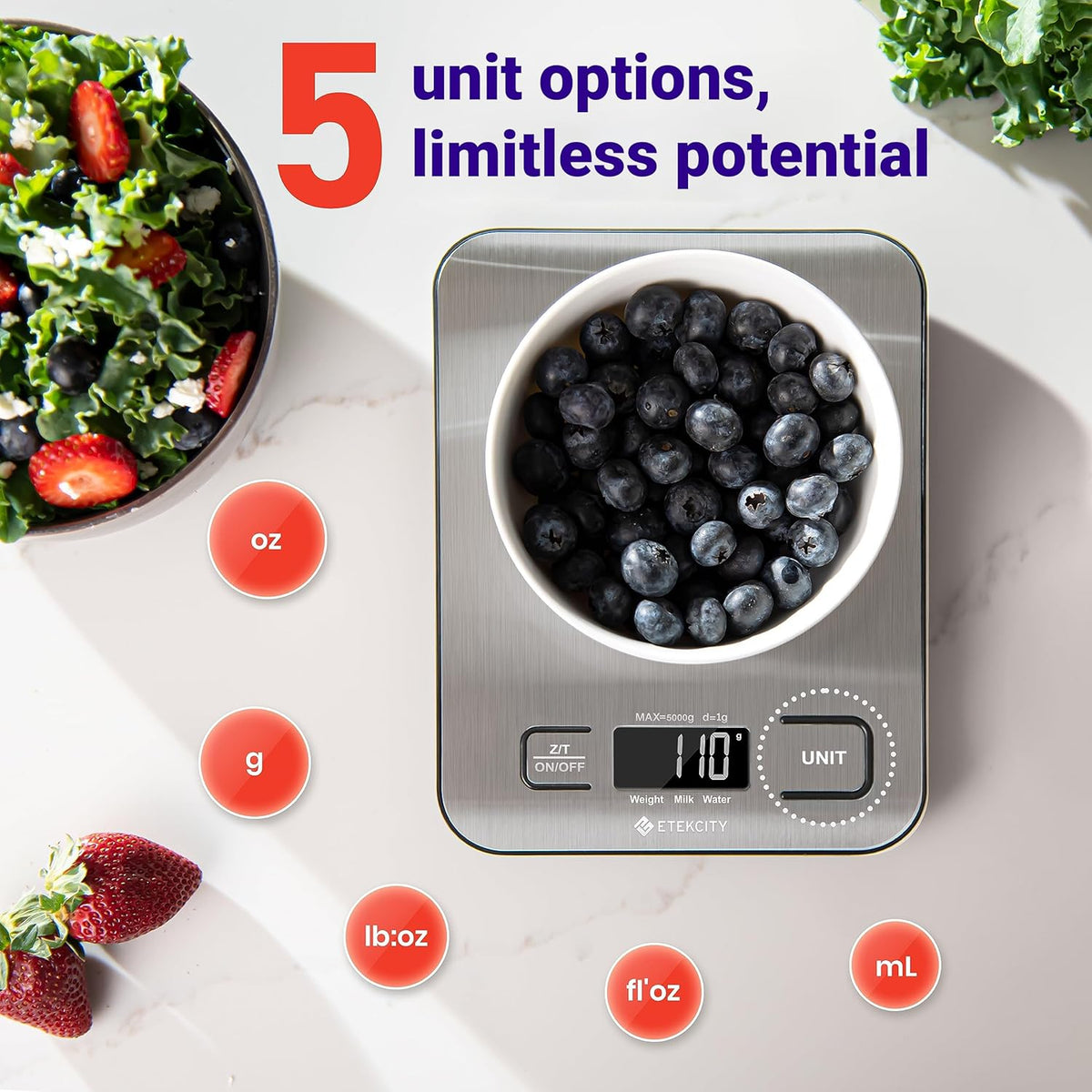 Precision Digital Kitchen Scale - Measure Grams & Ounces Up to 11 Lbs for Perfect Cooking!