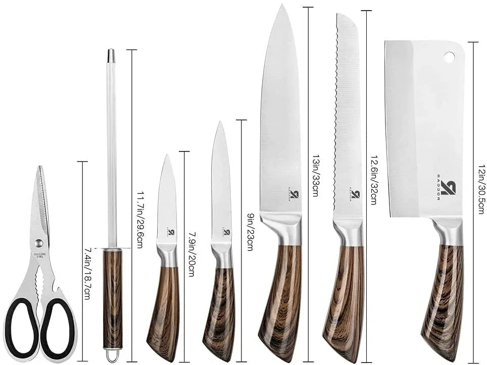 Stainless Steel Knife Block Set, 8-Piece