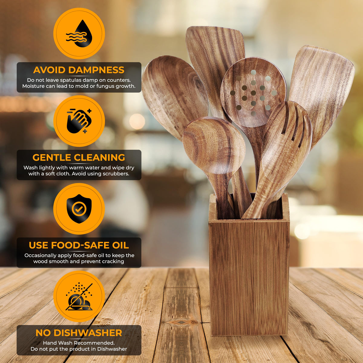 Store Indya Wooden Spoon Set, 8-Piece