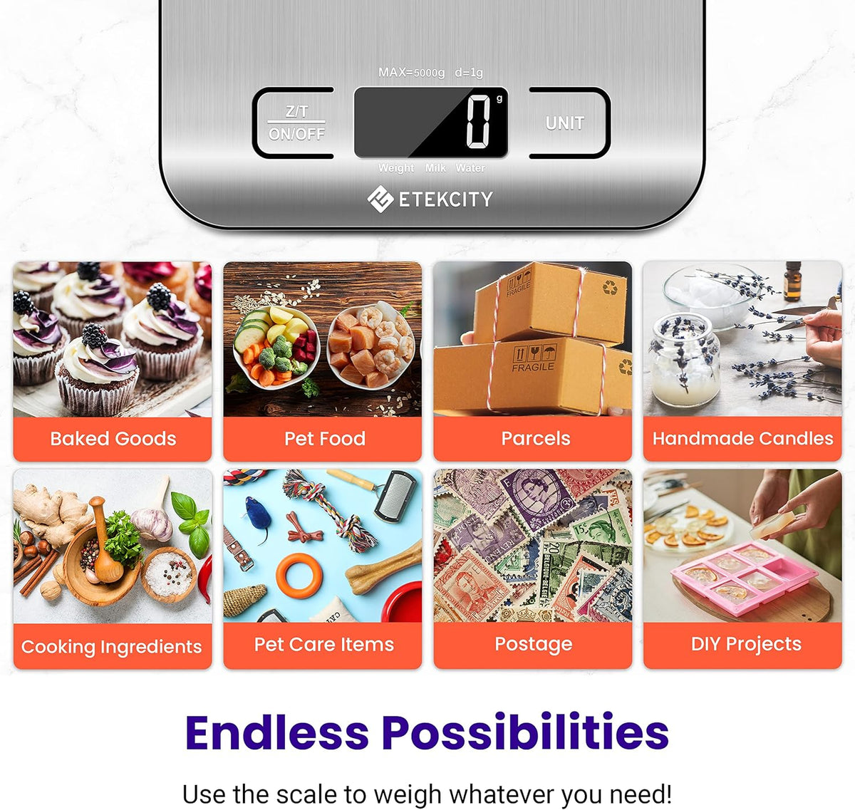 Precision Digital Kitchen Scale - Measure Grams & Ounces Up to 11 Lbs for Perfect Cooking!
