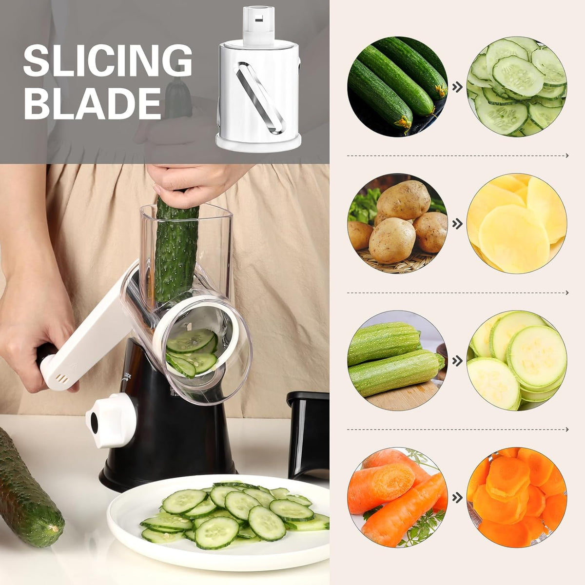 Say goodbye to boring cheese prep! 🧀✨ Grab our sleek black Rotary Cheese Grater with a hand crank and shred your way to cheesy goodness! #CheeseLovers #KitchenGadgets