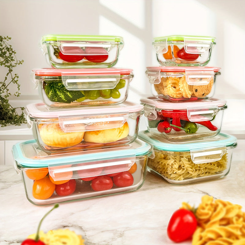 Glass Food Storage Container Set with Lids, 16-Piece