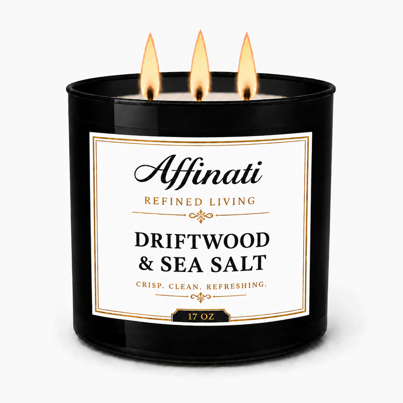 Driftwood & Sea Salt Candle, 3-Wick