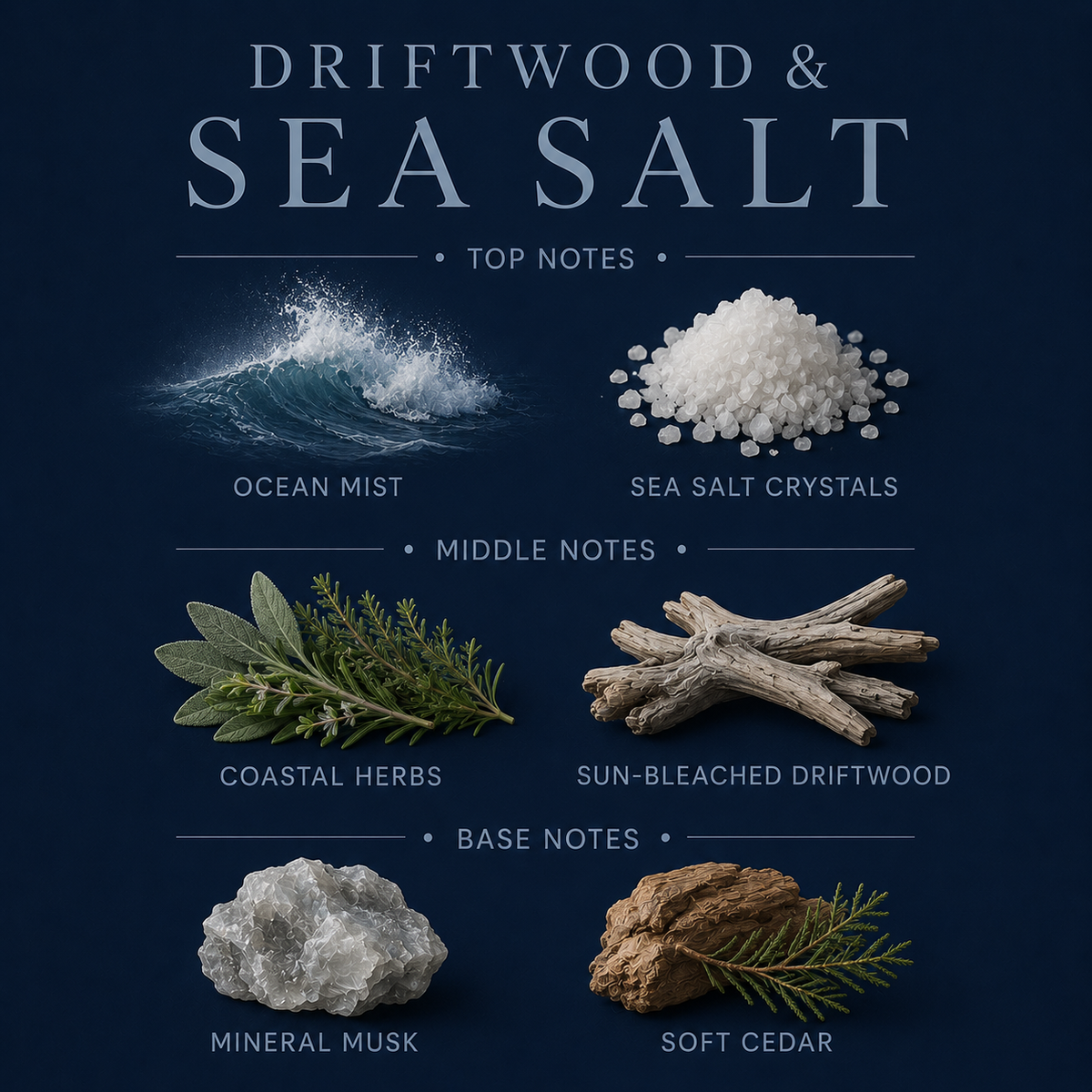 Driftwood & Sea Salt Candle, 3-Wick
