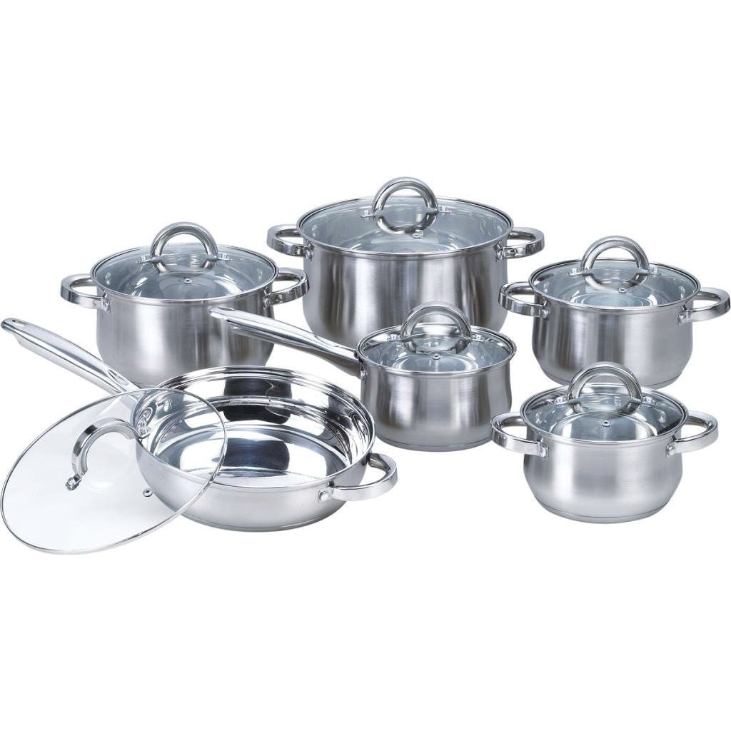 Stainless Steel Cookware Set, 12-Piece
