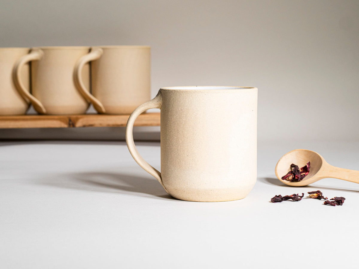 Creating Comfort Stoneware Mug, 14 oz, Sandy White