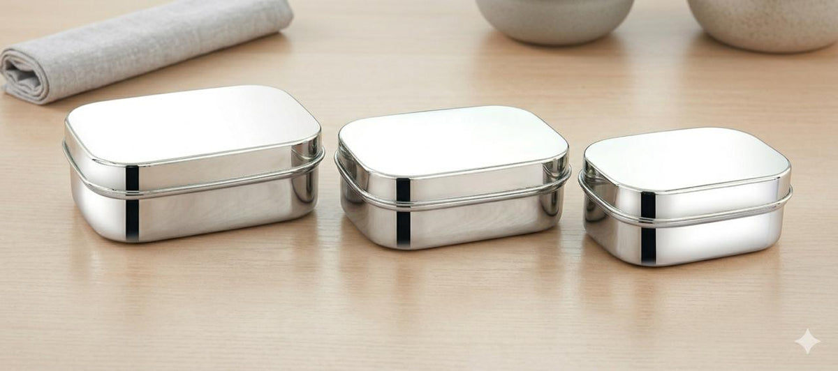 Nesting Stainless Steel Food Containers, Set of 3