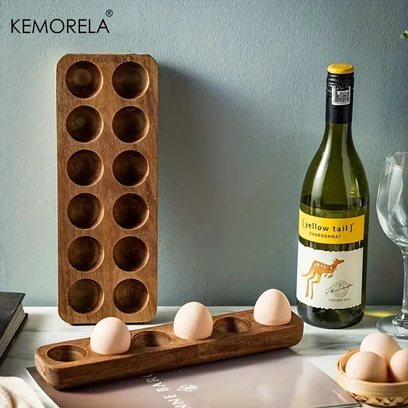 KEMORELA Wooden Egg Storage Organizer