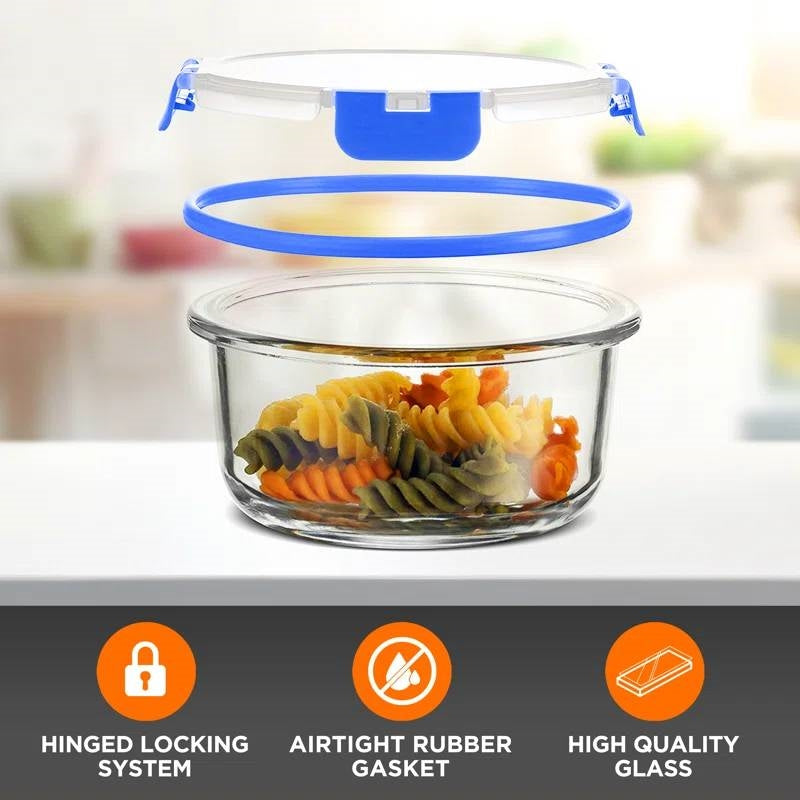 Glass Food Storage Container Set with Lids, 24-Piece