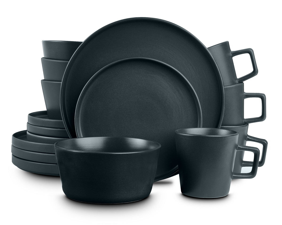 Elevate Your Dining Experience with the Celina 16-Piece Gray Matte Dinnerware Set for 4! 🍽️✨