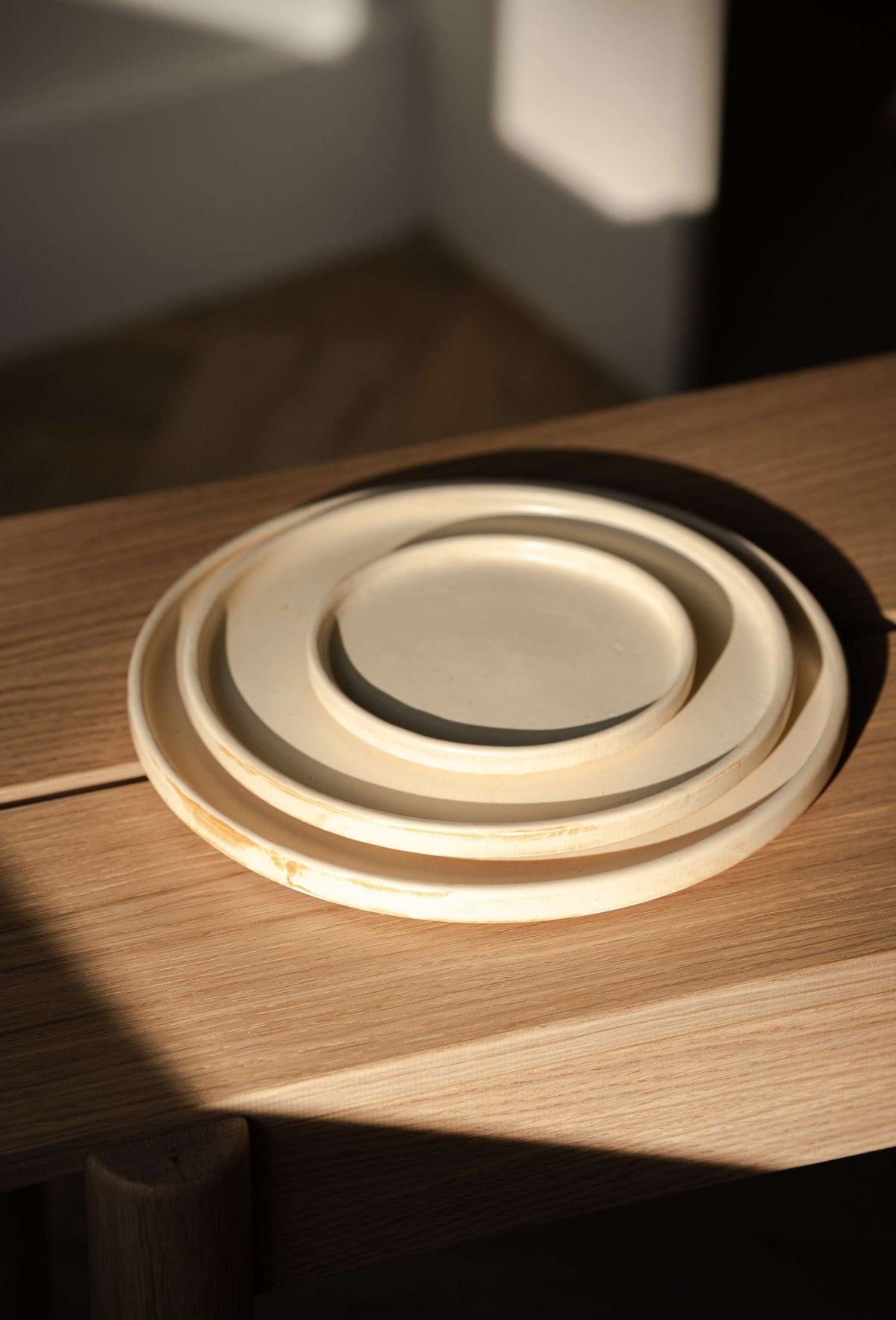 Creating Comfort Stoneware Plates, Matte Beige