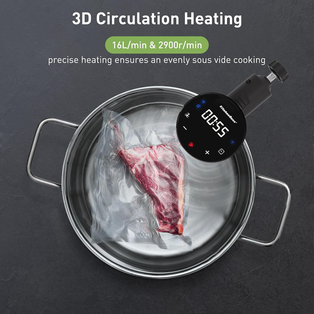 G310PS Wi-Fi Sous Vide Cooker, 1100W
