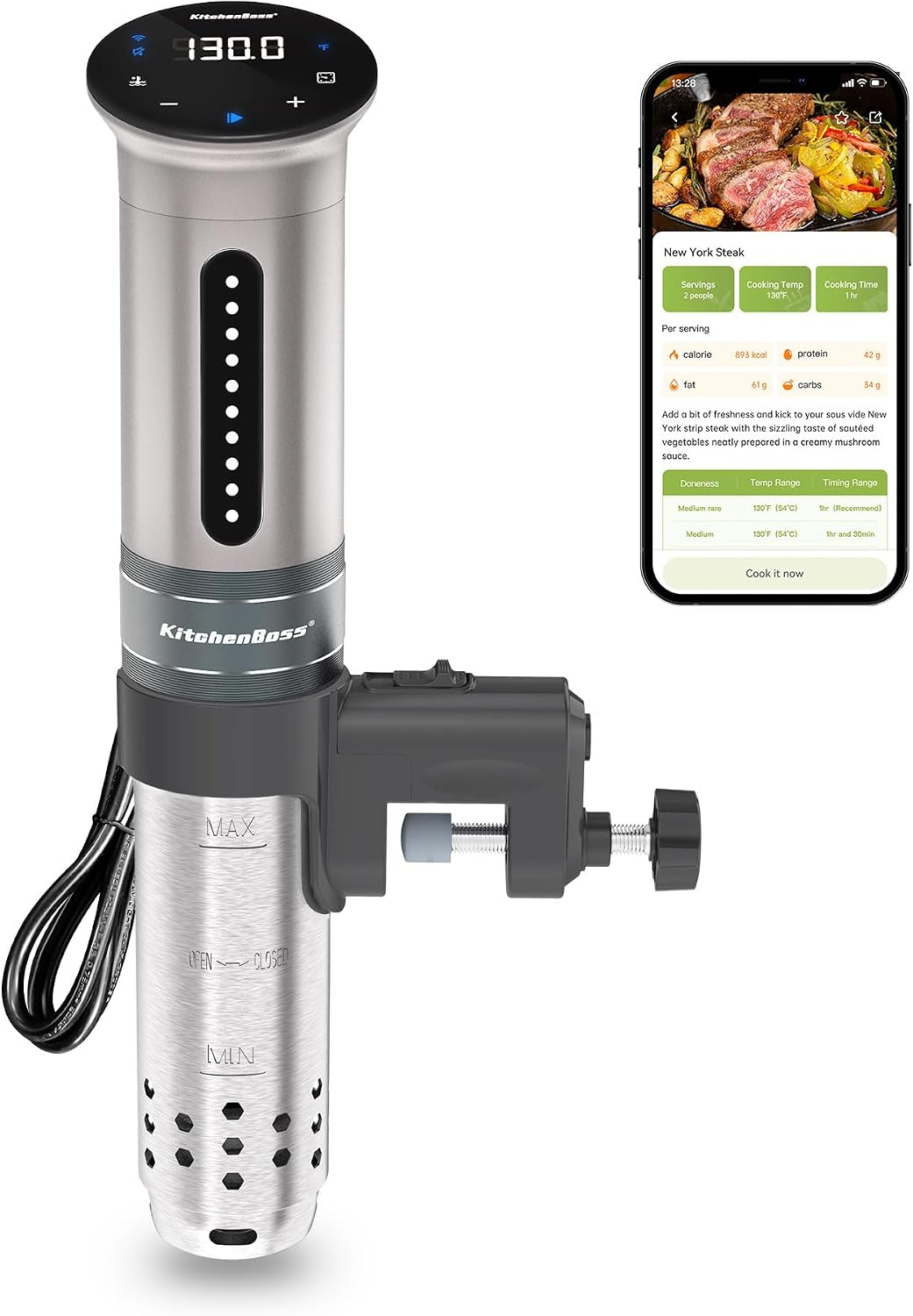 G310PS Wi-Fi Sous Vide Cooker, 1100W