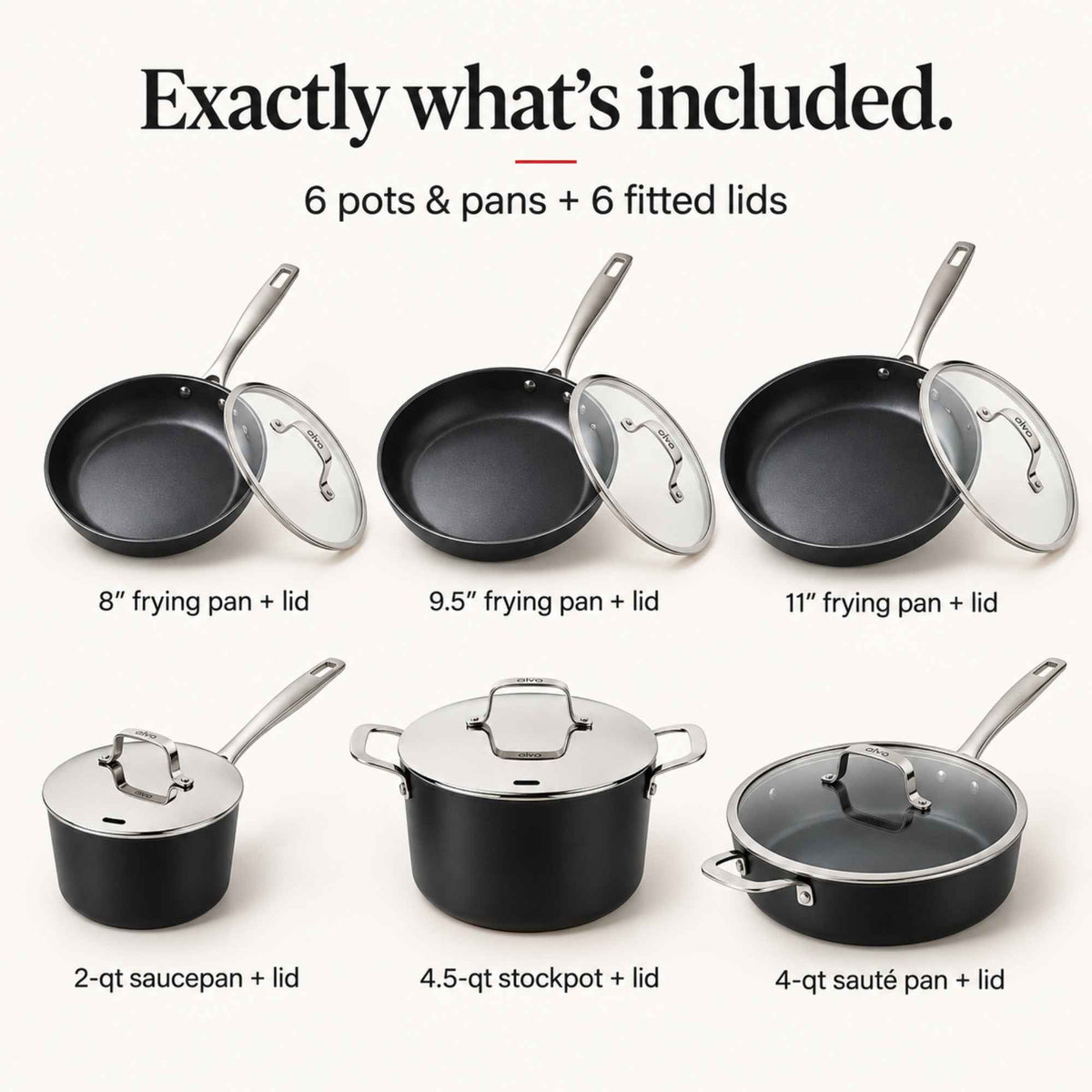Alva Ceramic Nonstick Cookware Set, 12-Piece