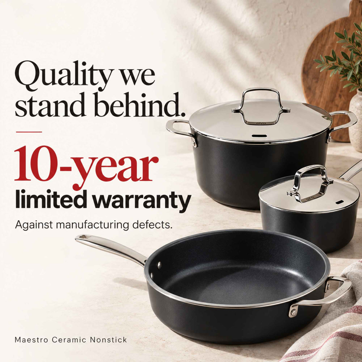 Alva Ceramic Nonstick Cookware Set, 9-Piece