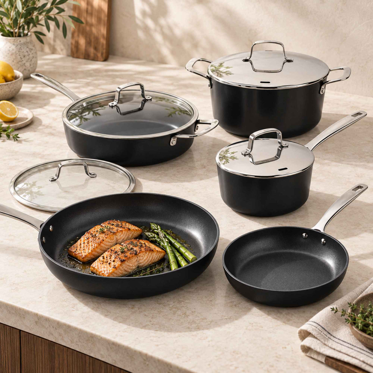 Alva Ceramic Nonstick Cookware Set, 12-Piece