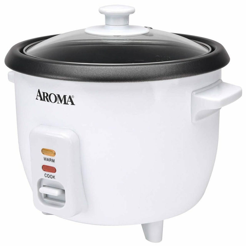 Aroma Nonstick Rice Cooker, 6-Cup, Refurbished
