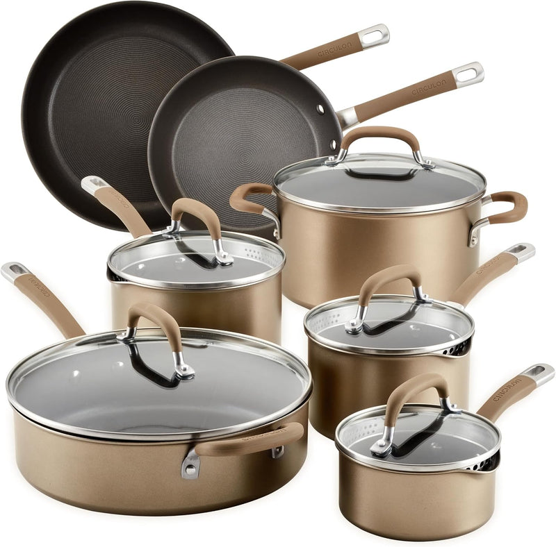 Circulon Premier Professional Cookware Set, 12-Piece, Bronze
