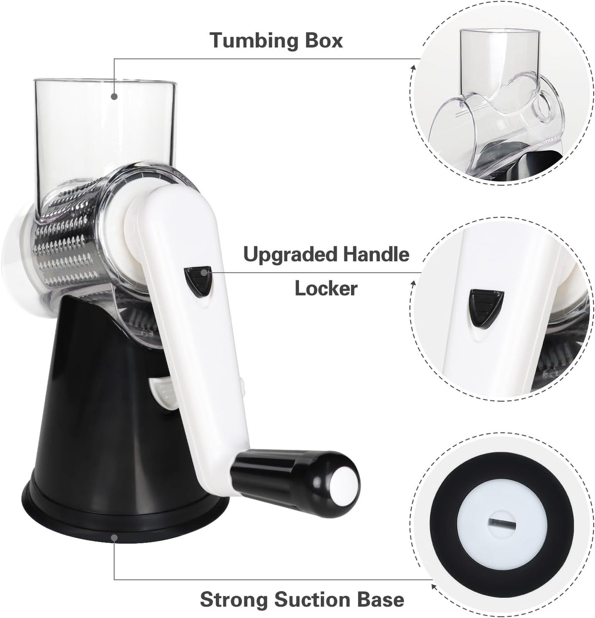 Say goodbye to boring cheese prep! 🧀✨ Grab our sleek black Rotary Cheese Grater with a hand crank and shred your way to cheesy goodness! #CheeseLovers #KitchenGadgets
