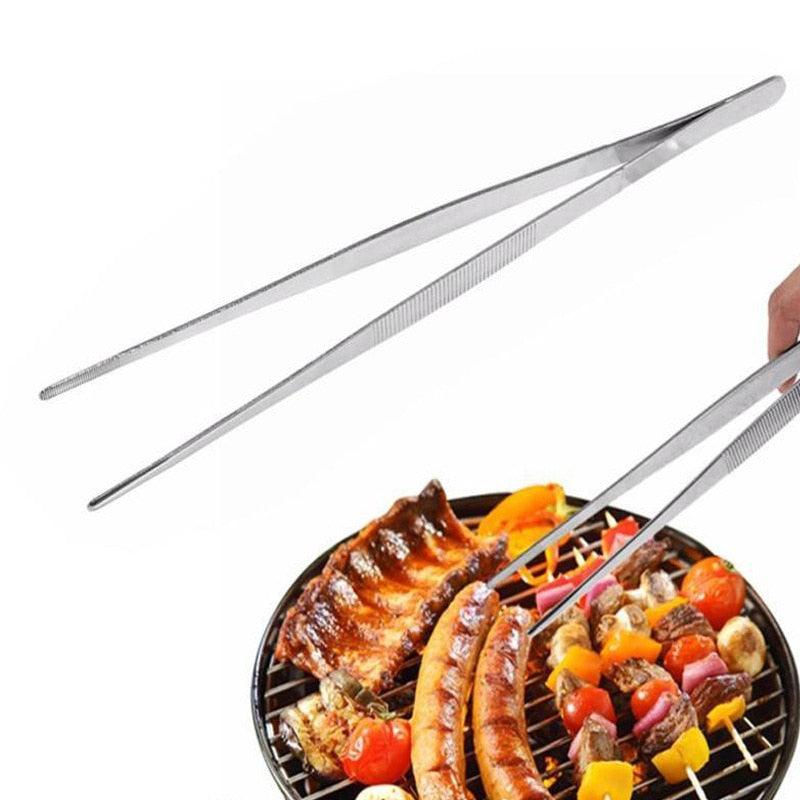 Stainless Steel Cooking Tweezers with Non-Slip Grip