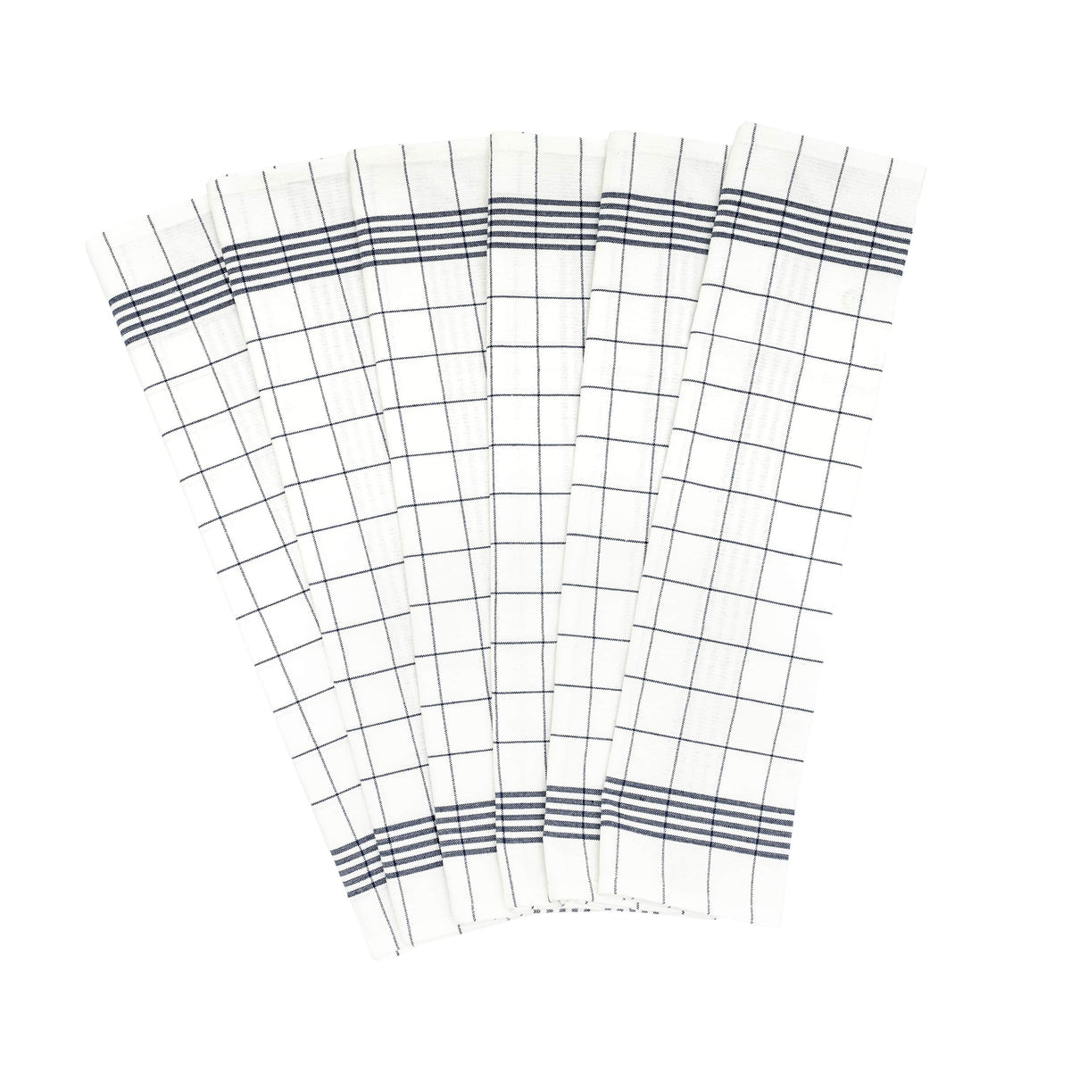 Organic Cotton Mart Windowpane Kitchen Towels, Set of 6