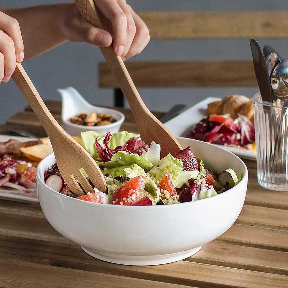 Large 90 OZ Serving Bowls – Perfect for Salads, Pasta & Dinner Parties! Stylish, Microwave & Dishwasher Safe! 🍽️✨
