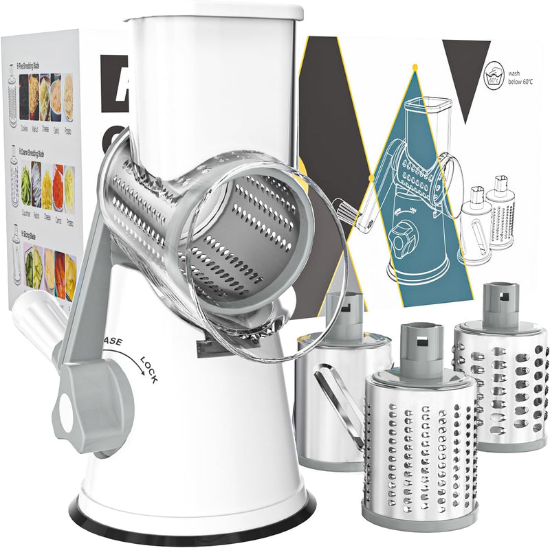 Rotary Cheese Grater, White