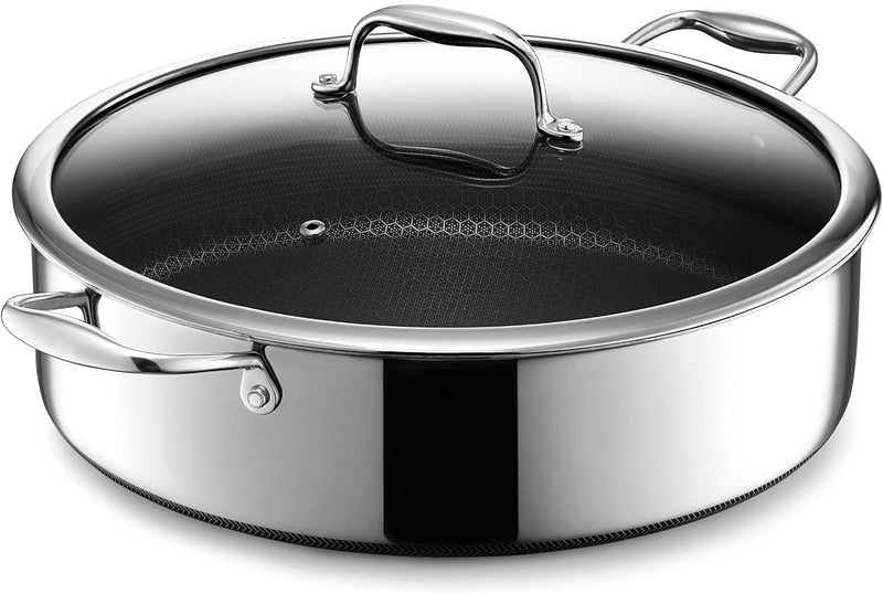 HexClad Hybrid Sauté Pan with Lid, 7 qt