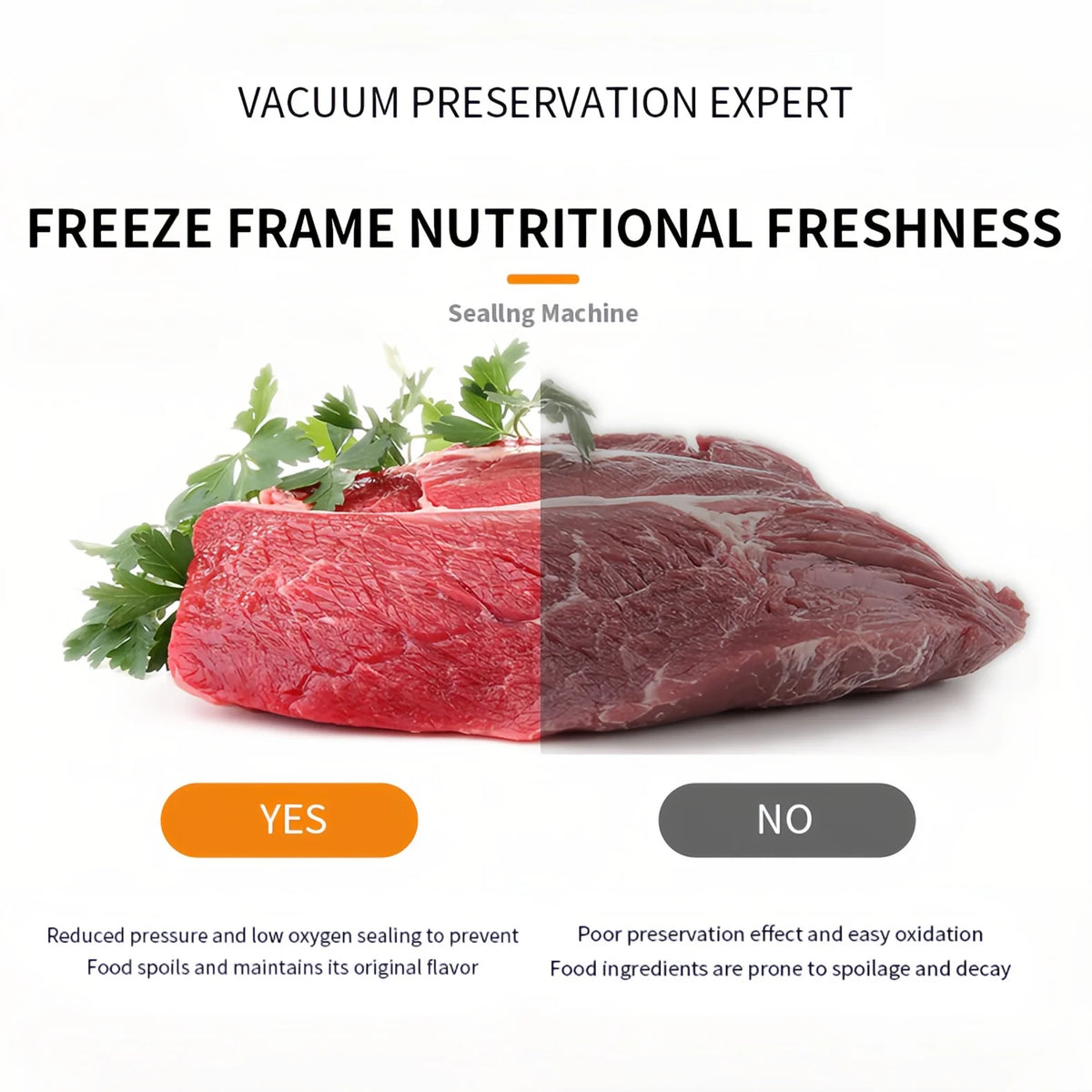 5-in-1 Vacuum Sealer Machine with 10 Bags for Moist and Dry Foods - Ideal for Preserving Freshness