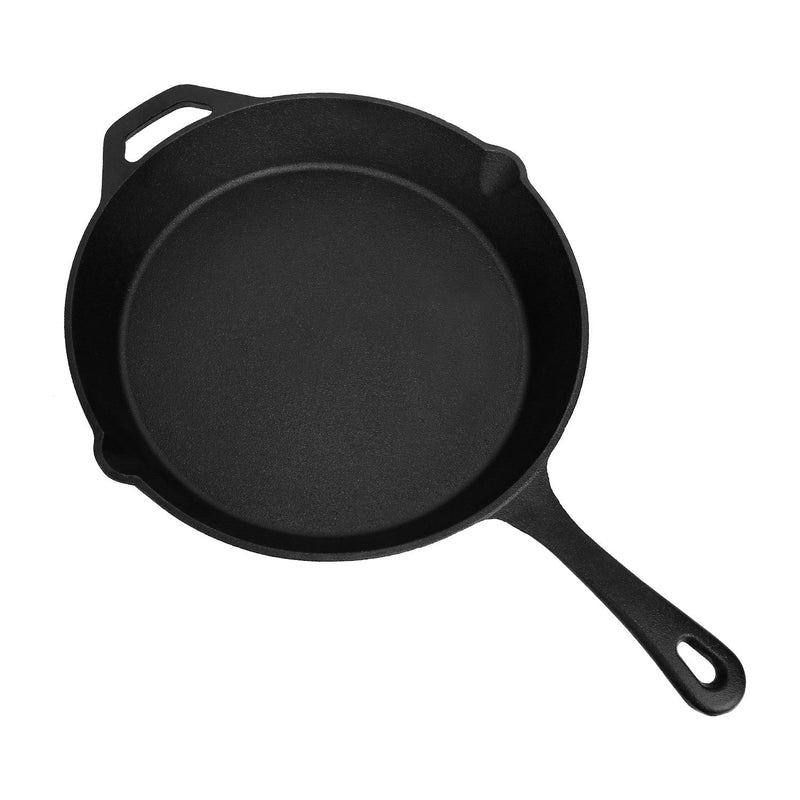 LJG Pre-Seasoned Cast Iron Skillet with Handle Holder, 12 in