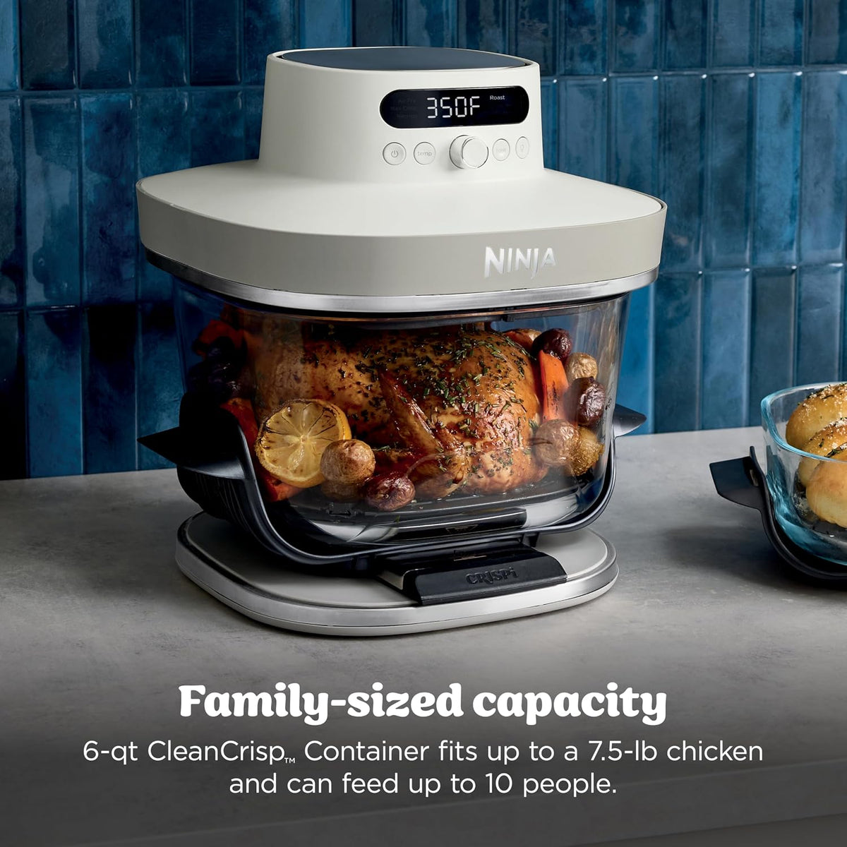 Ninja Crispi Pro Glass Air Fryer, 6-In-1, Bone, AS101LG