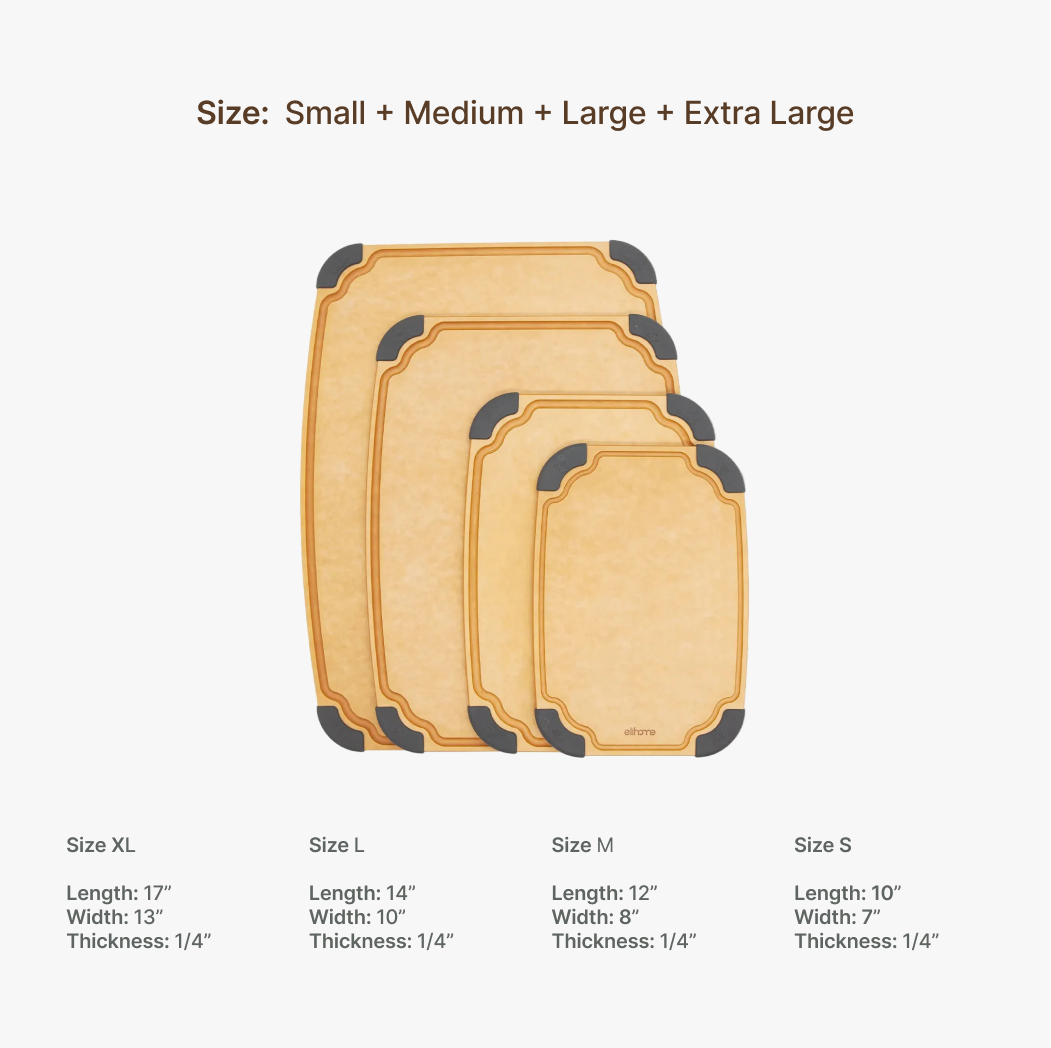 Elihome Essential Cutting Board Set, 4-Piece