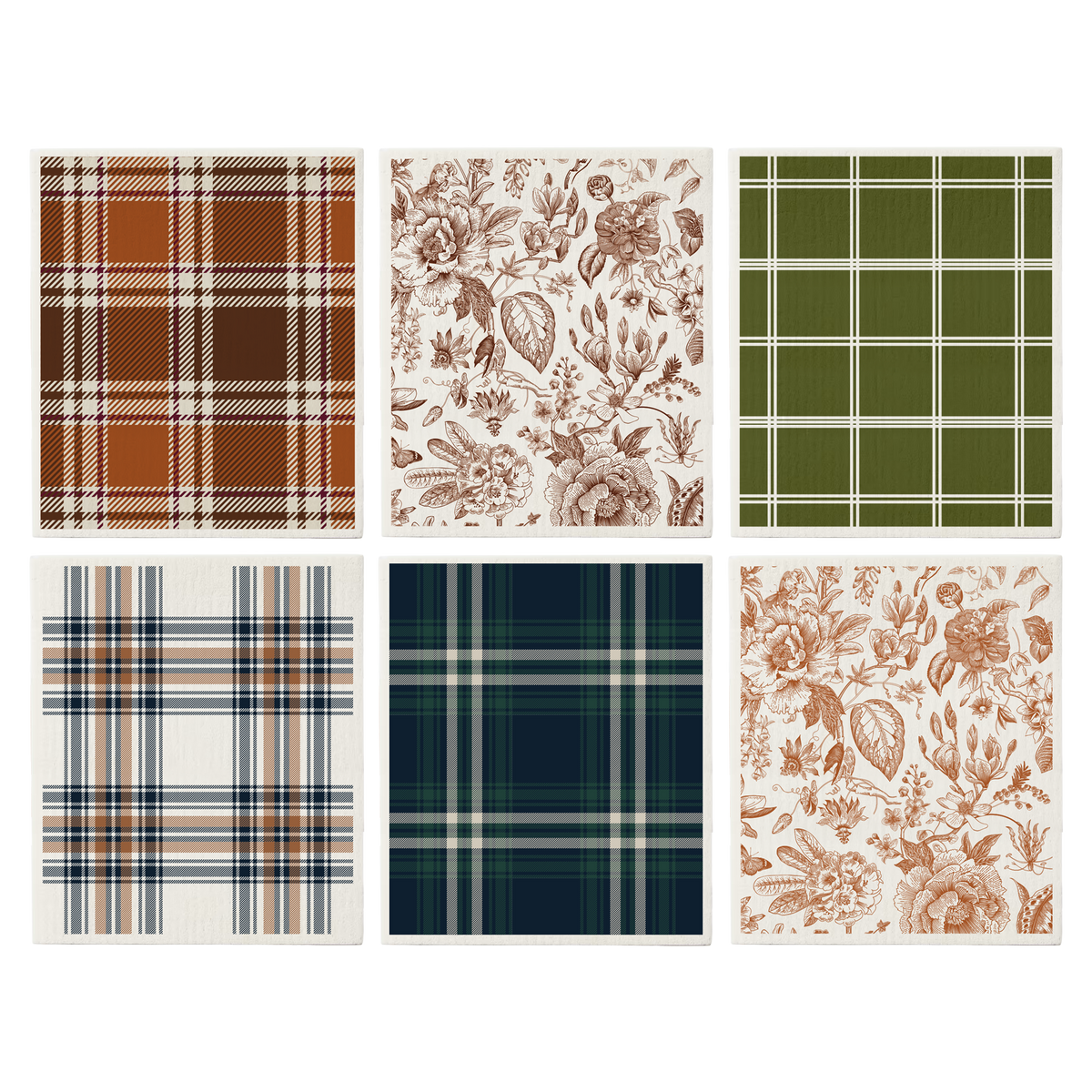 Swedish Dishcloths, Set of 6, Fall Patterns
