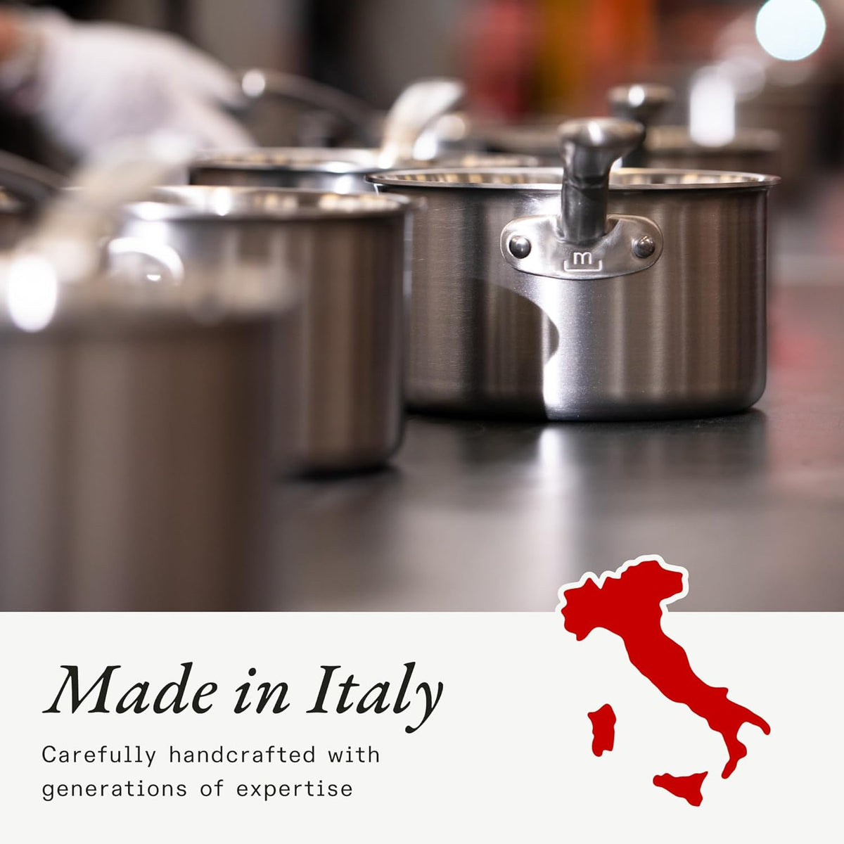 Made in Cookware - 8-Inch Stainless Steel Frying Pan - 5 Ply Stainless Clad - Professional Cookware - Crafted in Italy - Induction Compatible
