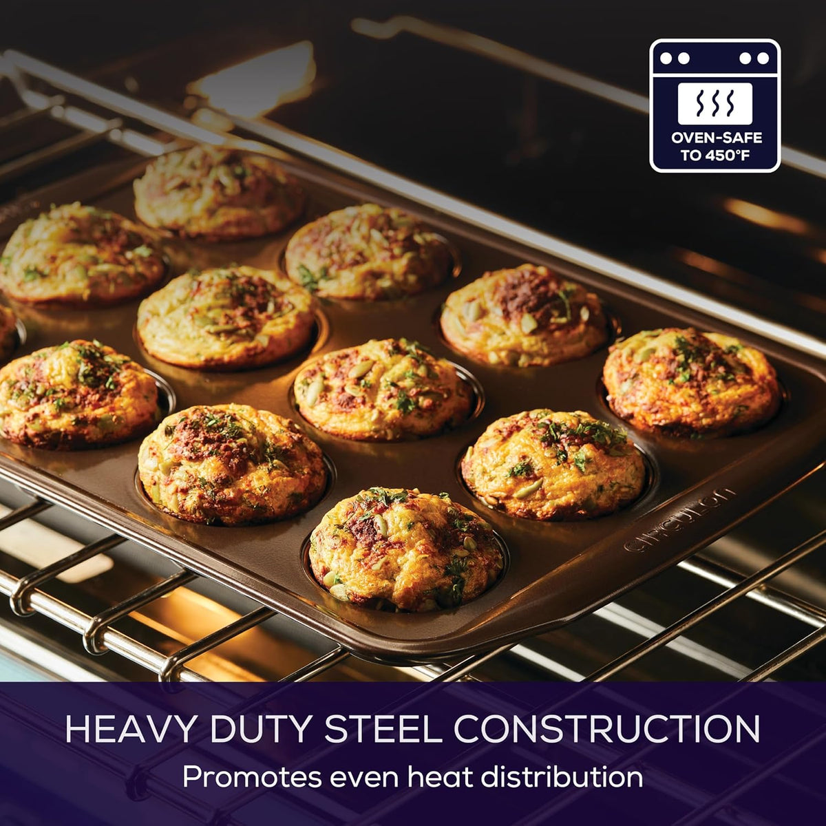 12-Cup Nonstick Muffin Tin for Enhanced Baking Performance