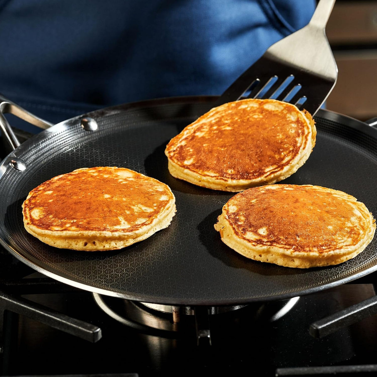 Hexclad 12" Hybrid Nonstick Griddle Pan, BBQ, Dishwasher and Oven Safe