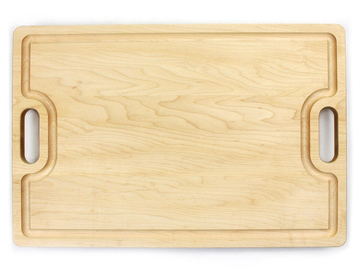Reversible Walnut Cutting Board with Handles, 18 x 12 in