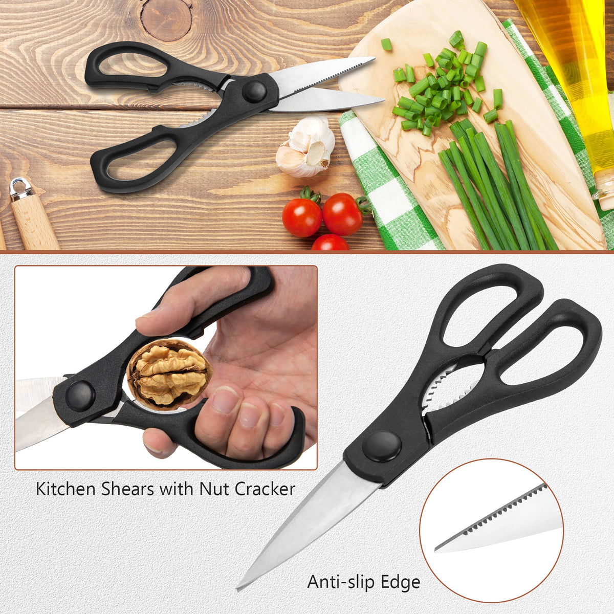 Stainless Steel Knife Set with Sharpener, 16-Piece