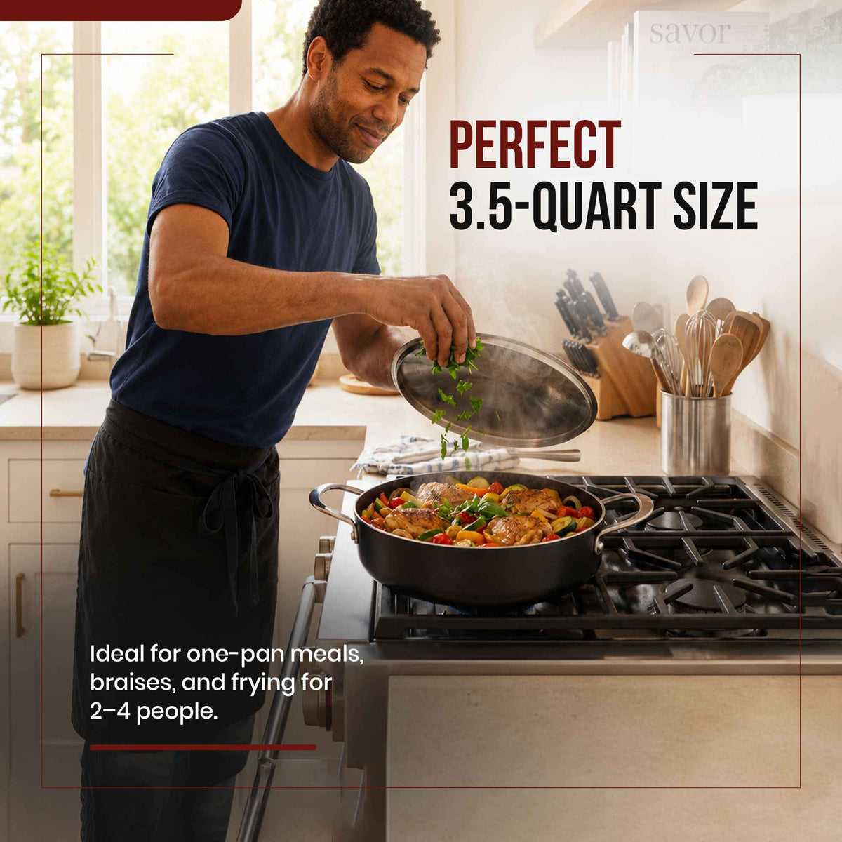 Maestro Ceramic Nonstick Sauté Pan, 3.5-Qt