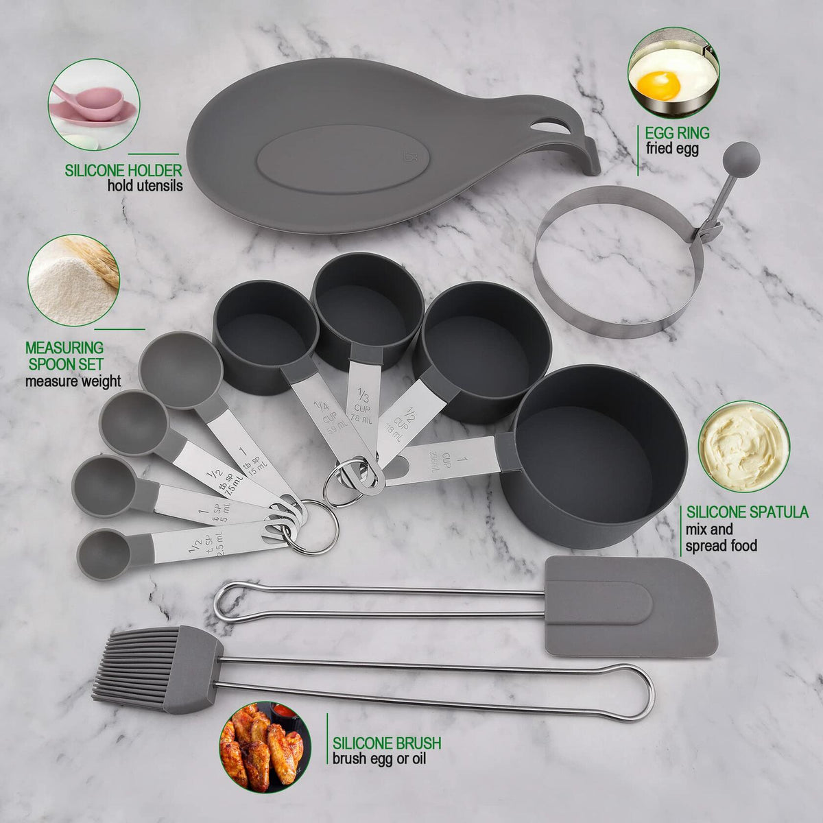 StnKitchExplor Stainless Steel Utensil Set with Holder, 28-Piece