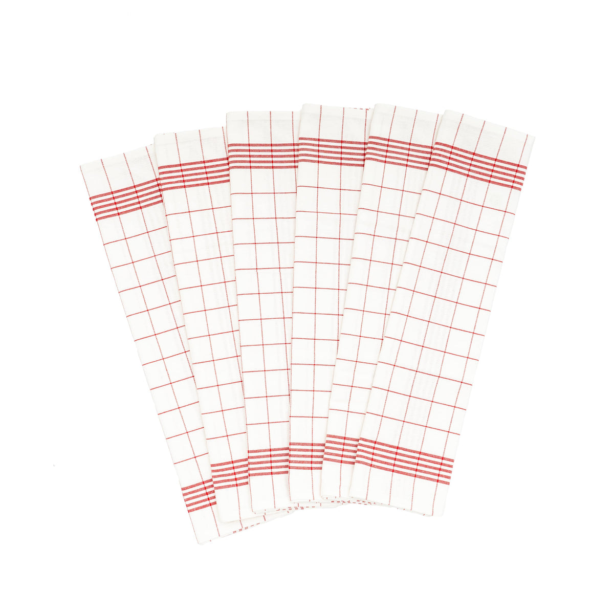 Organic Cotton Mart Windowpane Kitchen Towels, Set of 6